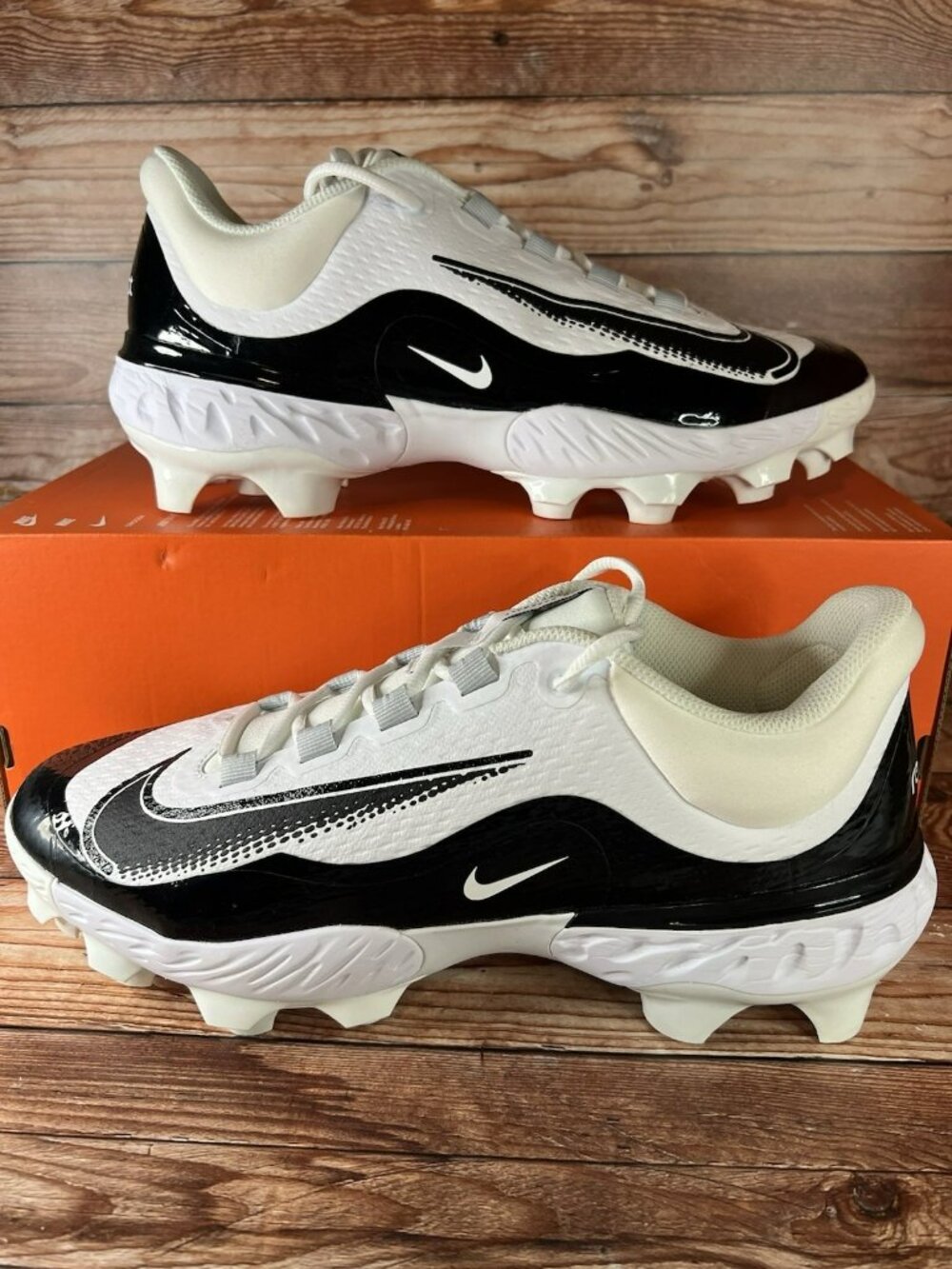 Nike Alpha Huarache Elite 4 Low MCS Baseball Cleats Mens 11.5 FD6255-101 White